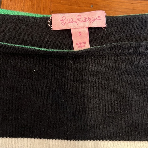 Lilly Pulitzer Striped Sweater sz S Navy with white and blue stripes - Picture 2 of 3